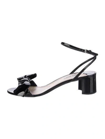 Pre-owned Miu Miu Satin Bow Accents Sandals In Black