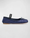 Miu Miu Women Satin Ballerina Flats In Baltico