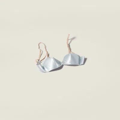 Miu Miu Satin Bra In Metallic