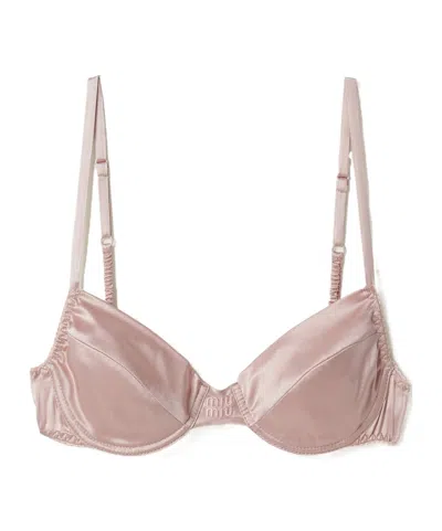 Miu Miu Satin Bra In Pink