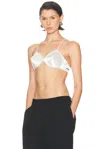 Miu Miu Satin Bra Top In White