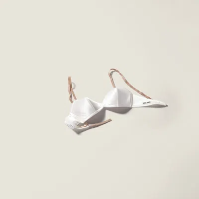 Miu Miu Satin Bra In White
