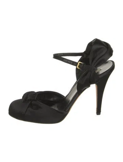 Pre-owned Miu Miu Satin D'orsay Pumps In Black