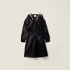 Miu Miu Elastic-waist Satin Dress In Black