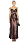 Miu Miu Satin Dress In Brown