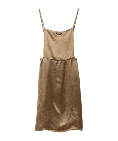 Miu Miu Satin Dress In Brown