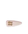 Miu Miu Satin Hair Clip In Yellow