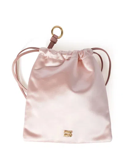 Miu Miu Satin Makeup Bag In Orchidea