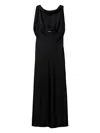 Miu Miu Satin Maxi Dress In Black