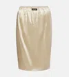 Miu Miu Satin Midi Skirt In Gold