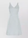 Miu Miu Satin Mini Dress Fitted Silhouette In White
