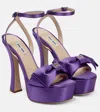 Miu Miu Satin Platform Sandals In Viola