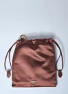 Miu Miu Satin Pouch In Brown