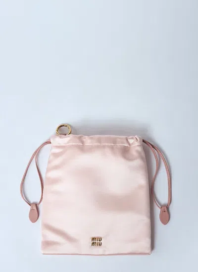 Miu Miu Satin Pouch In Pink