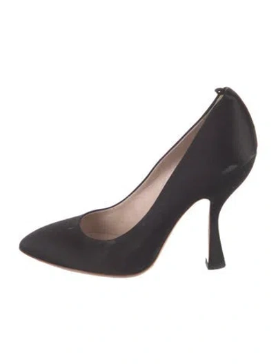 Pre-owned Miu Miu Satin Pumps In Black