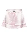 Miu Miu Satin Pyjama Shorts In Pink