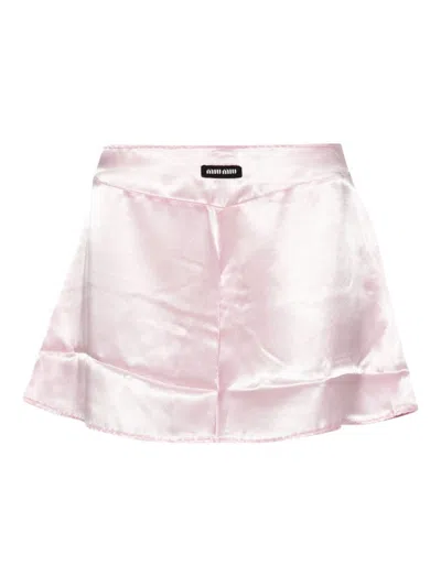 Miu Miu Satin Pyjama Shorts In Pink