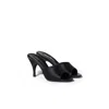 Miu Miu Satin Sandals In Black