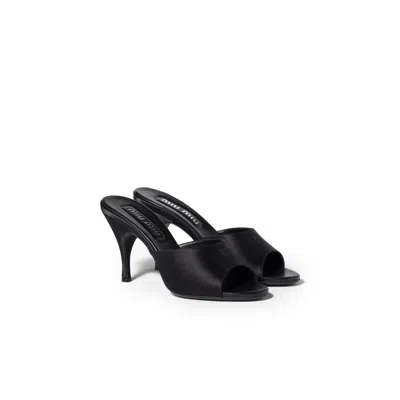 Miu Miu Satin Sandals In Black