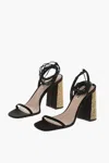 Miu Miu Black Ankle Tie-fastening Sandals In Black