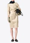 Miu Miu Satin Silk Knee-length Dress In Beige
