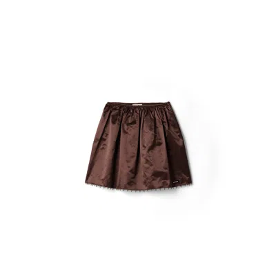Miu Miu Satin Skirt In Brown