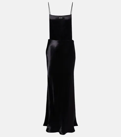 Miu Miu Satin Slip Dress In Black