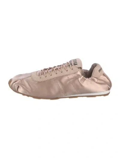 Pre-owned Miu Miu Satin Sneakers In Pink