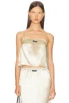 Miu Miu Satin Tank Top In Neutral