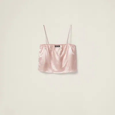 Miu Miu Satin Top In Opal