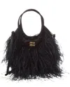 Miu Miu Satin Tote In Black