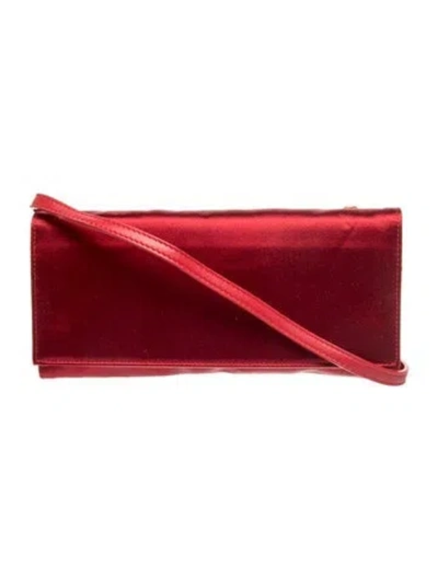 Pre-owned Miu Miu Satin Wristlet In Red