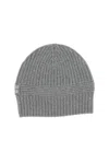 Miu Miu Dark Grey Stretch Wool Blend Beanie Hat In Gray
