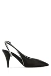Miu Miu Scarpe Con Tacco In Pelle Nera Donna In Black