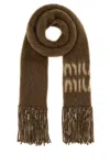 Miu Miu Brown Mohair Blend Scarf In Brown