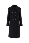 Miu Miu Double-breasted Cloth Coat In Blue