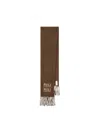 Miu Miu Wool Scarf With Logo In Brown