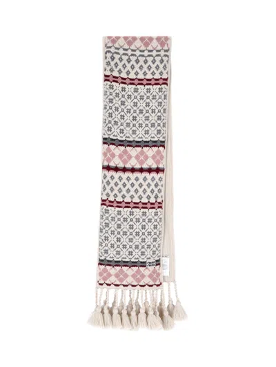 Miu Miu Virgin Wool Blend Scarf In Multi