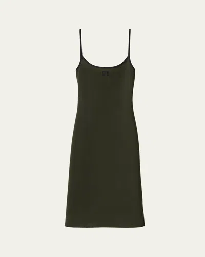 Miu Miu Scoop Neck Tank Top Dress With Back Cutout In F0161 Militare