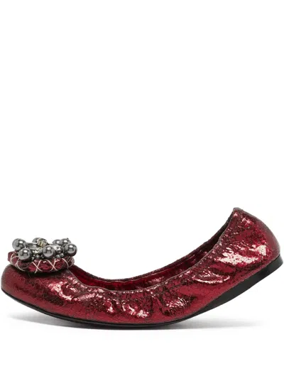 Pre-owned Miu Miu Scrunch Ballet Flats