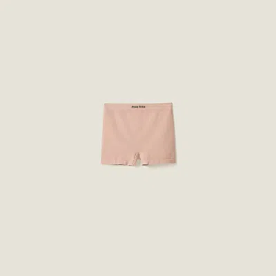 Miu Miu Seamless Boxer Shorts In Nude Beige
