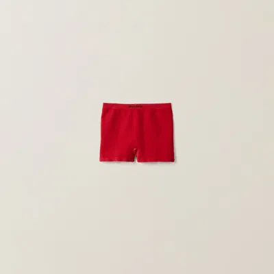 Miu Miu Seamless Boxer Shorts In Red