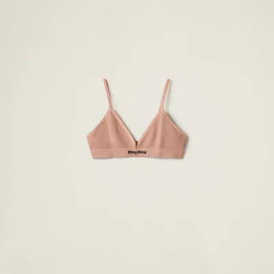 Miu Miu Seamless Bra In Nude Beige