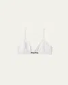 Miu Miu Seamless Triangle Cotton Bra In Bianco