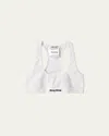 Miu Miu Seamless Cotton Sports Bra In Bianco