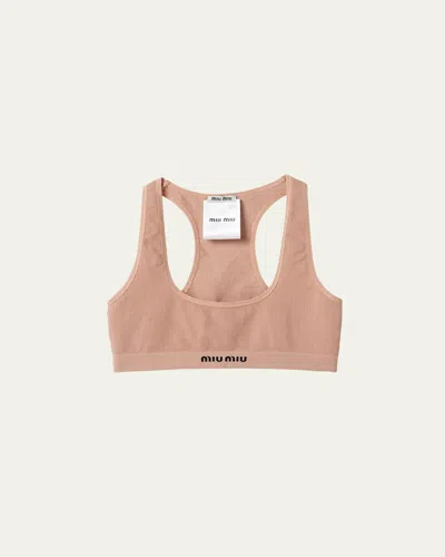 Miu Miu Seamless Racerback Top In Nudo