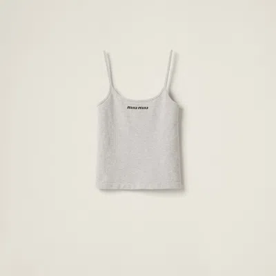 Miu Miu Seamless Mélange Top In Grey