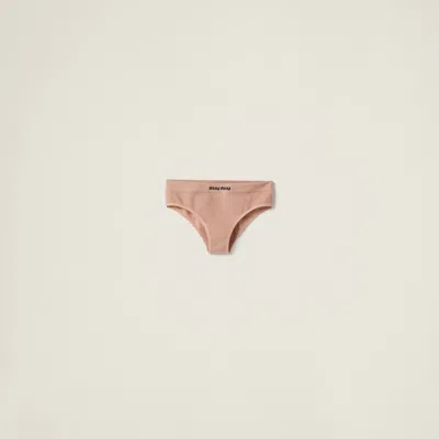 Miu Miu Seamless Panties In Nude Beige