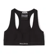 Miu Miu Logo-print Seamless Sports Bra In F0002 Nero