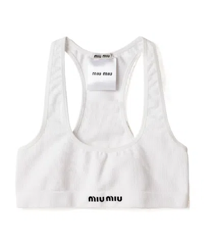 Miu Miu Seamless Racerback Top In White